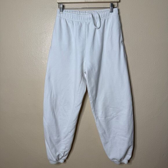 TNA Terry Fleece Sweatpants Women's Small White  Mega Jogger Aritzia - Picture 1 of 8